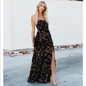 Vici So This Is Love Pleated Floral Maxi Dress